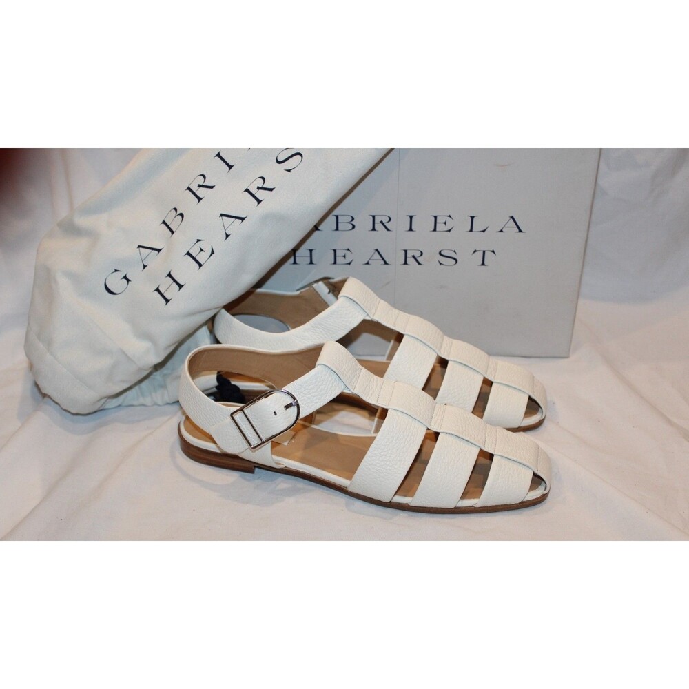Gabriela Hearst Lynn Fisherman Sandals White Leather EU 42 US 11.5-12 $1193 NEW